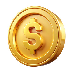 Obraz premium Golden Dollar Coin Symbolizing Wealth and Financial Success on Black Background