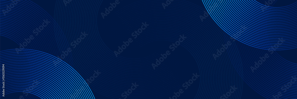 Poster modern blue background with curved and overlapping blue gradient lines, vector