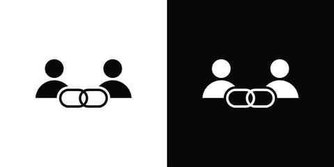 Affiliate link icon Set collection. Vector silhouette.