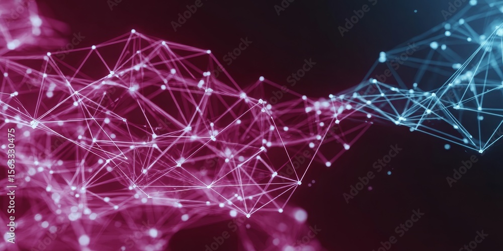 Poster abstract visualization of complex networks and digital communication with flowing information lines