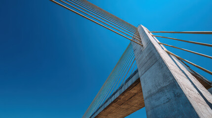 Futuristic Suspension Bridge with Clean Lines and Modern Design