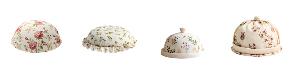 Vintage Floral Bonnets: Set of Baby Hats with Rose Print