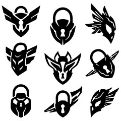 A beautiful set of lock icons for therapists, life coaches, and wellness brand logos