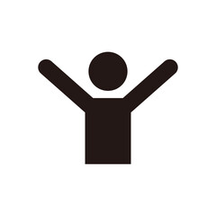 万歳する人のピクトグラムアイコン