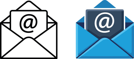 email icon. mail symbol for app, ui, website and design element. transparent png and vector illustration