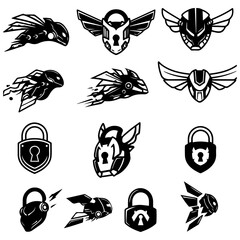 A metaphorical collection of lock silhouettes representing the concept of unlocking one's mind