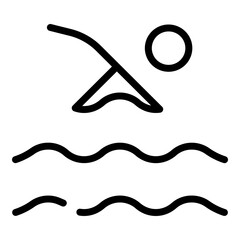 Pool Swimming Leisure Area Line Icon