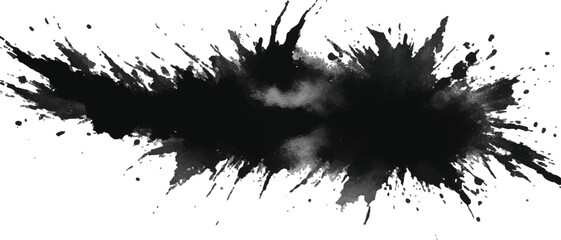 Dark Grunge Ink and Paint Splatter Vector – Abstract Black Drops, Splatters, and Blots for Urban Design, T-Shirt Prints, and Edgy Branding
