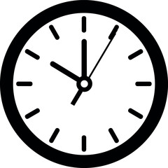wall clock icon, vector illustration on transparent background
