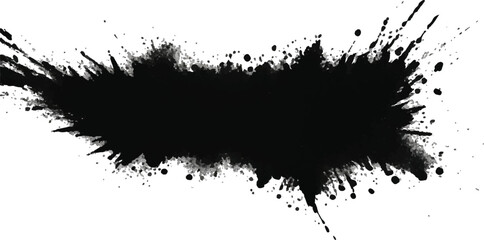 Fototapeta premium Vector Ink Splat and Blot Texture – Abstract Black Paint Splash and Grunge Stains for Creative Backgrounds, Branding, and Poster Graphics 