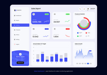 Sales Dashboard. User interface for sales monitoring application