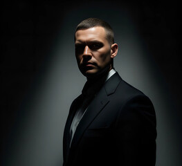 Fototapeta premium portrait of a handsome young man in suit