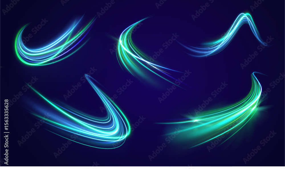 Poster png glowing particle background with circular lens movement flash curve trace neon swirl design spar