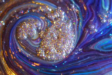 Abstract Colorful Swirl with Glitter and Sparkles