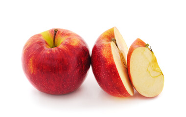 Whole and sliced apple.