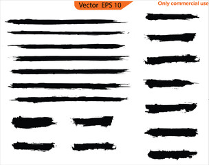 Set of grunge banners. Grunge banners set. Black ink line, grunge brush strokes, ink paint set, EPS 10. clip art, Paint splatter Paint stroke. Only commercial use	