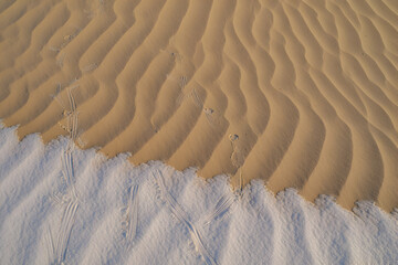 Patterns of Sand and Salt on Desert Landscape
