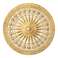 Ornate Circular Design with Radiant Sun Motif