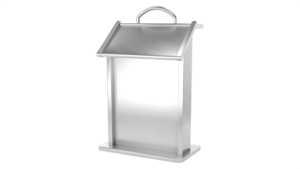  silver iron podium isolated on white background PNG, ai generated