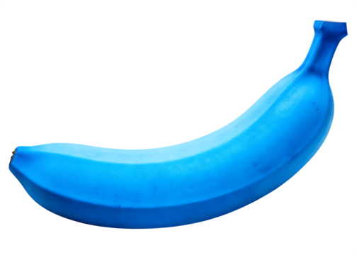  single blue java banana isolated on white background PNG, ai generated