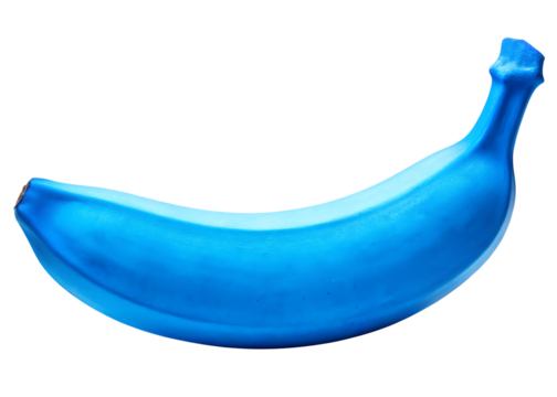  single blue java banana isolated on white background PNG, ai generated