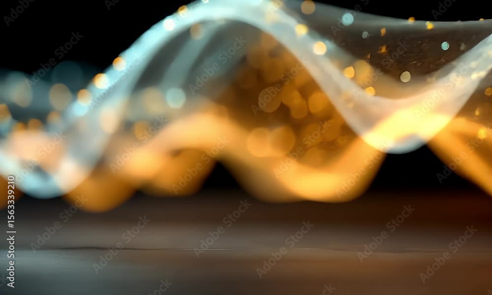 Aufkleber abstract glowing data stream: flowing light particles in motion on dark background