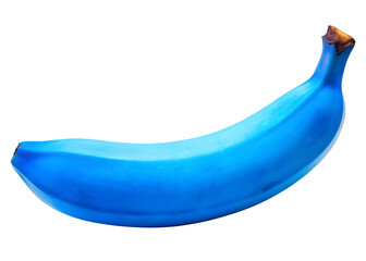  single blue java banana isolated on white background PNG, ai generated