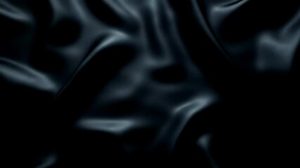 Elegant seamless loop animation of dark black silk fabric gently waving and rippling under soft light - Powered by Adobe