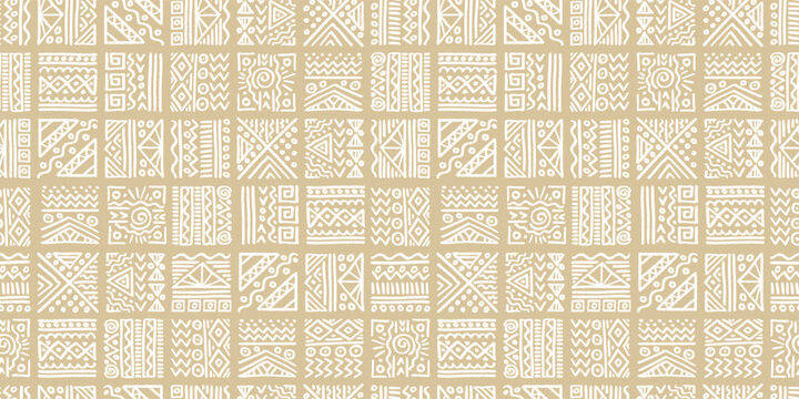 Hand drawn  abstract seamless pattern, ethnic background, african style - great for textiles, banners, wallpapers, wrapping - vector design