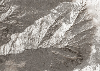 Concept de fond géographique - Données lidar HD - Vue aérienne de la topographie d'un territoire - Rendu 2d modèle numérique de terrain et nuage de points Lidar HD