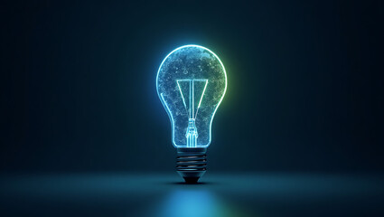 A 3D Glowing Transparent Light Bulb with Intricate Swirling Inner Designs