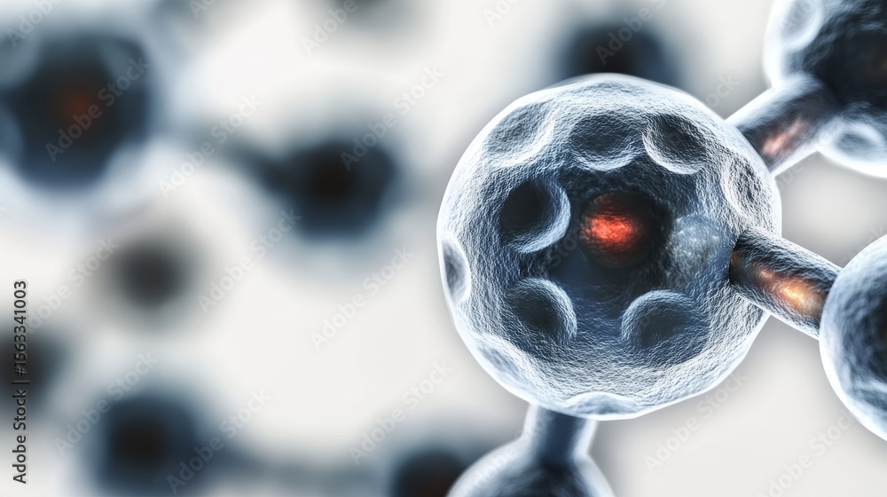 Poster 3d render of molecular structures showcasing cellular organization and biological complexity