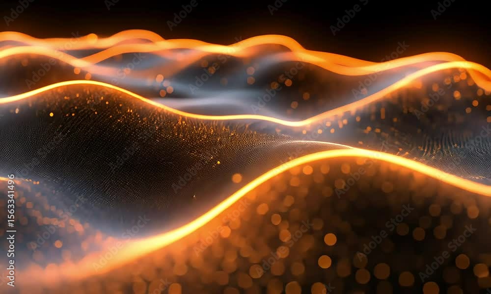 Poster abstract dynamic waves of glowing particles