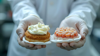Macro Shot of Specialist Arranging Protein Products