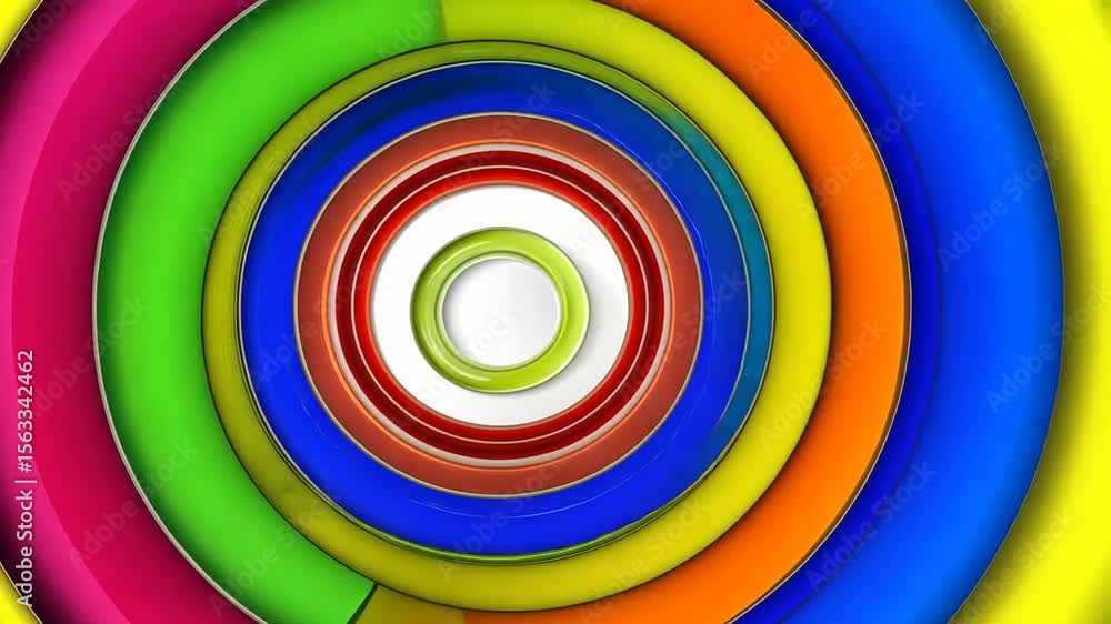 Poster abstract colorful concentric circles animation
