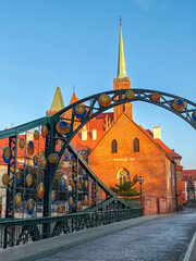 Tumski Bridge or Most Tumski in Wroclaw