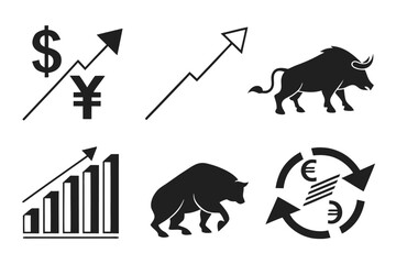 stock-market-forecast-symbols---black-icons-