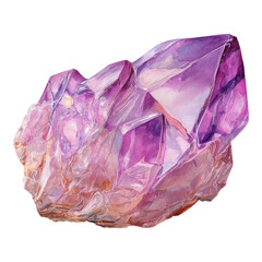 Amethyst Crystal Isolated on Transparent Background