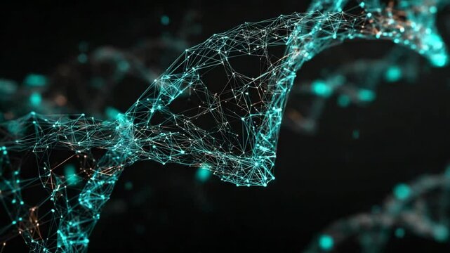Abstract technology background with glowing blue plexus structure animation loop