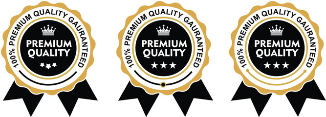 Premium Quality Label Badge – Gold Vector Emblem for Product Packaging and Branding Design