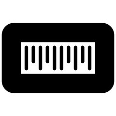 Barcode. Outlined stroke vector icon with black-filled details.