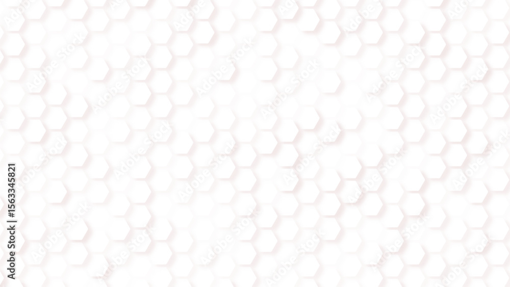 Wall mural minimal white hexagon background with soft shadows, clean and modern abstract design.