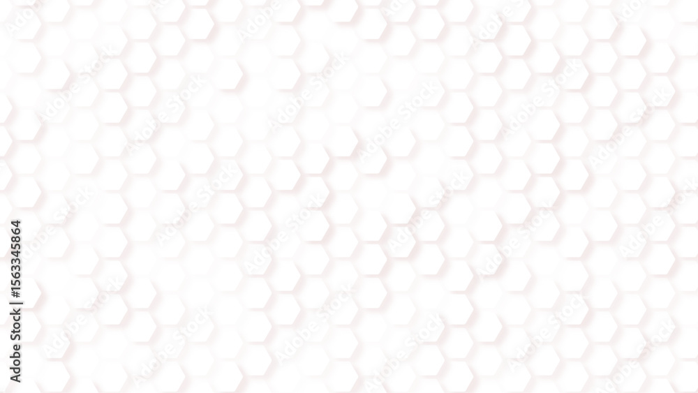 Poster minimal white hexagon background with soft shadows, clean and modern abstract design.
