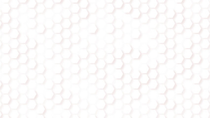 Minimal white hexagon background with soft shadows, clean and modern abstract design.