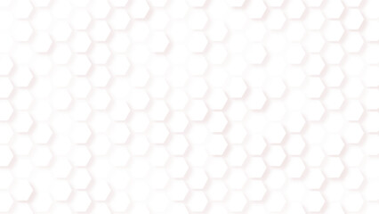 Fototapeta premium Minimal white hexagon background with soft shadows, clean and modern abstract design.