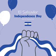 Vibrant Banner for El Salvador Independence Day..