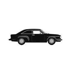 Fototapeta premium Sleek Silhouette: A side profile captures the timeless beauty of a classic black coupe, embodying speed and style, and promising a journey into adventure.