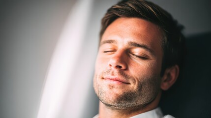 Obraz premium Jet lag moments captured during a morning pitch prep on a work flight 