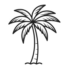 Obraz premium palm tree line art vector icon on white background