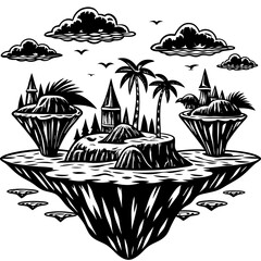 Obraz premium tropical island with palm trees
